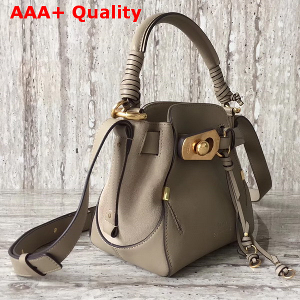 Chloe Owen Small Bucket Bag Motty Grey Smooth and Suede Calfskin Replica