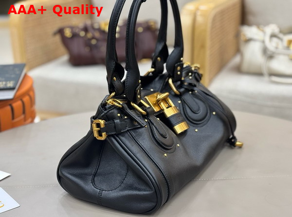 Chloe Paddington Bag in Black Grained Leather Replica