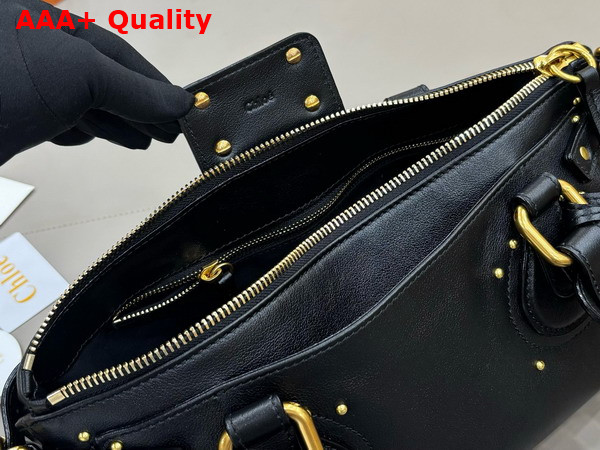 Chloe Paddington Bag in Black Grained Leather Replica