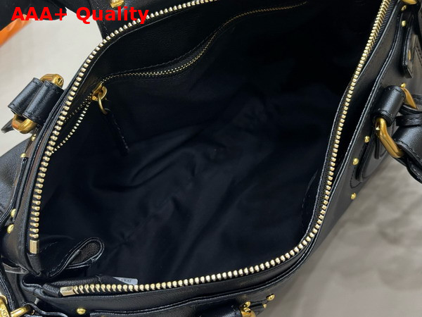 Chloe Paddington Bag in Black Grained Leather Replica