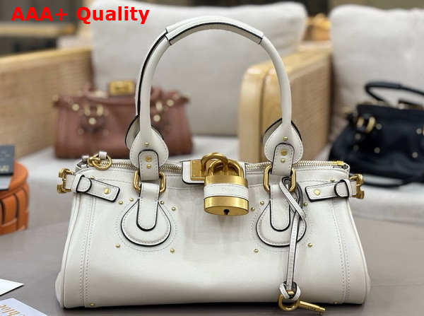 Chloe Paddington Bag in Cloudy Cream Grained Leather Replica