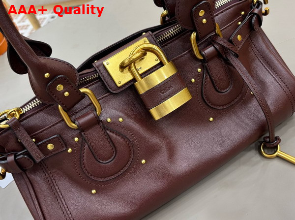 Chloe Paddington Bag in Crafty Grenat Leather Replica