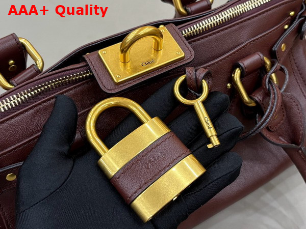 Chloe Paddington Bag in Crafty Grenat Leather Replica