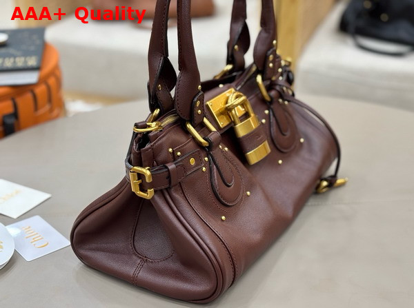 Chloe Paddington Bag in Crafty Grenat Leather Replica
