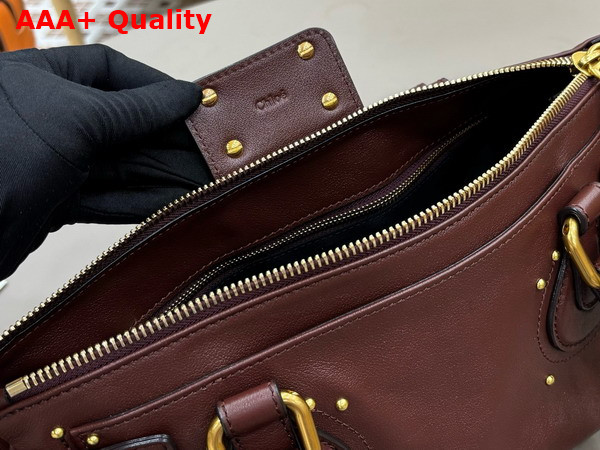 Chloe Paddington Bag in Crafty Grenat Leather Replica