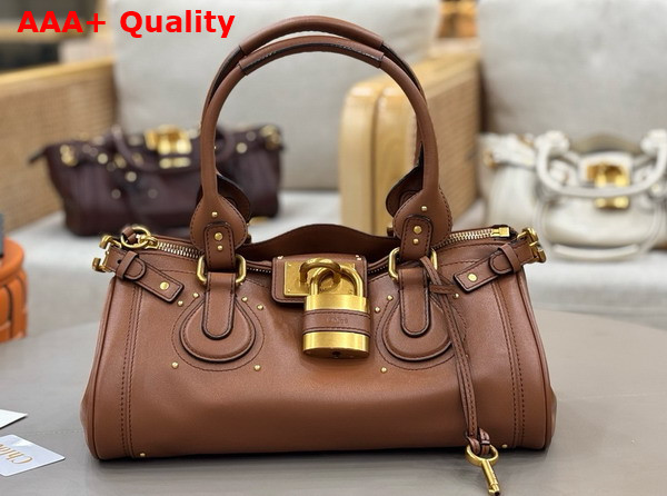 Chloe Paddington Bag in Mustang Brown Grained Leather Replica