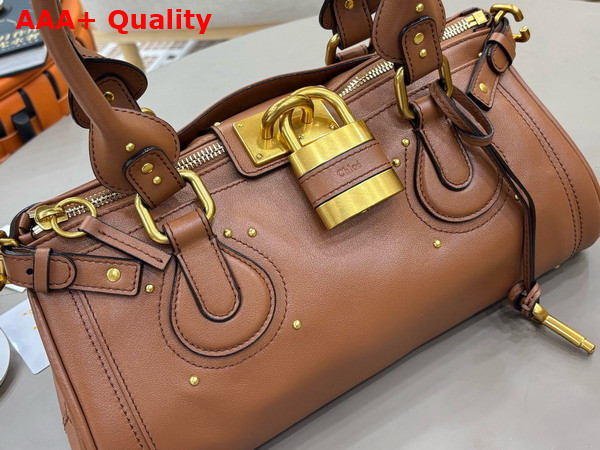 Chloe Paddington Bag in Mustang Brown Grained Leather Replica