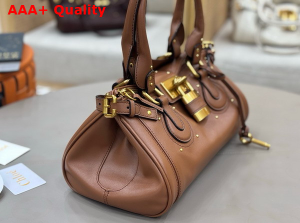 Chloe Paddington Bag in Mustang Brown Grained Leather Replica
