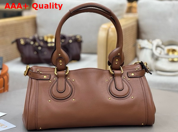 Chloe Paddington Bag in Mustang Brown Grained Leather Replica