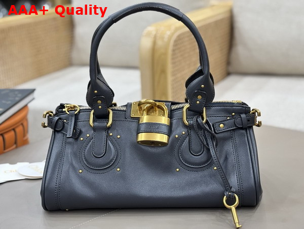 Chloe Paddington Bag in Steel Grey Grained Leather Replica