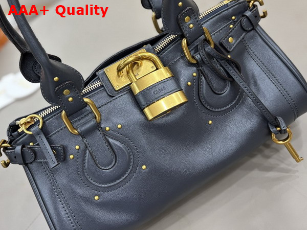Chloe Paddington Bag in Steel Grey Grained Leather Replica