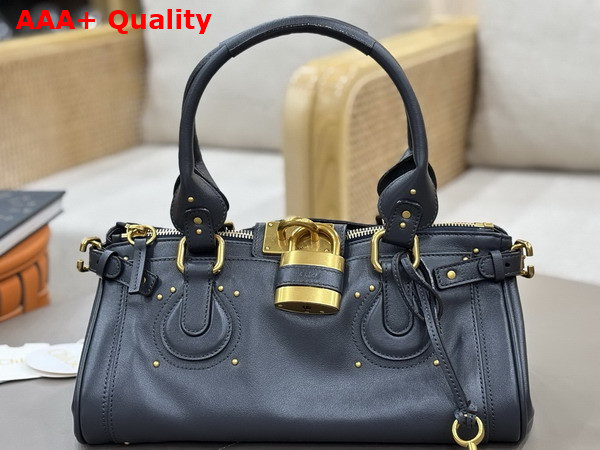 Chloe Paddington Bag in Steel Grey Grained Leather Replica