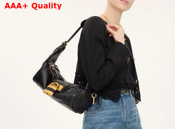 Chloe Paddington Crossbody Bag in Black Grained Leather Replica
