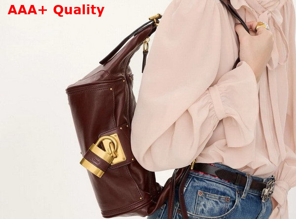 Chloe Paddington Crossbody Bag in Crafty Brown Grained Leather Replica
