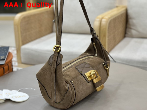 Chloe Paddington Crossbody Bag in Suede Leather Deep Khaki Replica