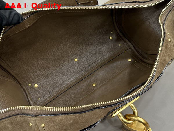 Chloe Paddington Crossbody Bag in Suede Leather Deep Khaki Replica