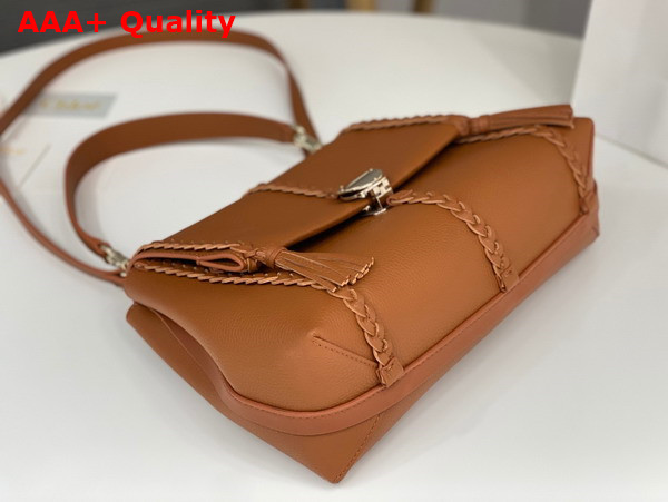 Chloe Penelope Medium Soft Shoulder Bag in Caramel Grained Calfskin with Leather Braids Replica