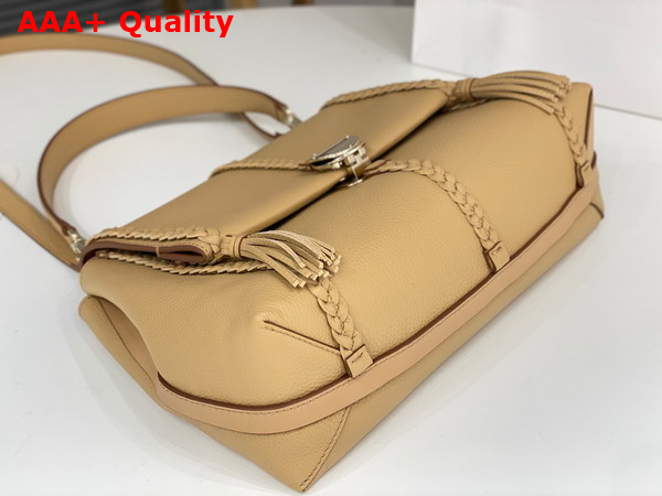 Chloe Penelope Medium Soft Shoulder Bag in Milky Brown Grained Calfskin with Leather Braids Replica