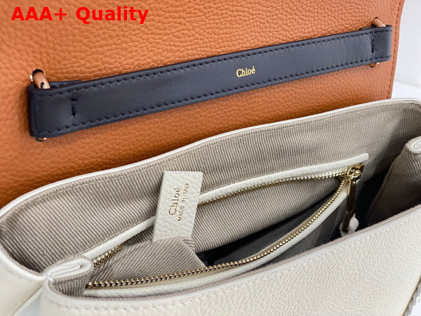 Chloe Penelope Medium Soft Shoulder Bag in White Grained Calfskin with Leather Braids Replica