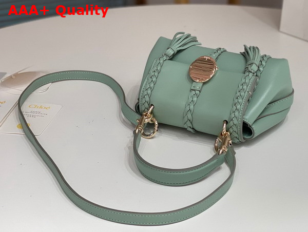 Chloe Penelope Mini Soft Shoulder Bag in Bay Green Nappa Lambskin with Leather Braids Replica