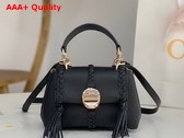 Chloe Penelope Mini Soft Shoulder Bag in Black Grained Calfskin with Leather Braids Replica