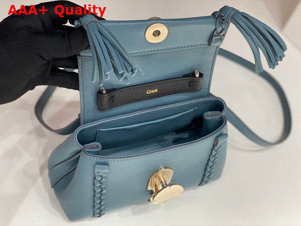 Chloe Penelope Mini Soft Shoulder Bag in Storm Blue Nappa Lambskin with Leather Braids Replica