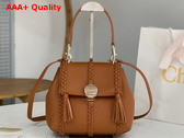 Chloe Penelope Small Soft Shoulder Bag in Caramel Grained Calfskin with Leather Braids Replica