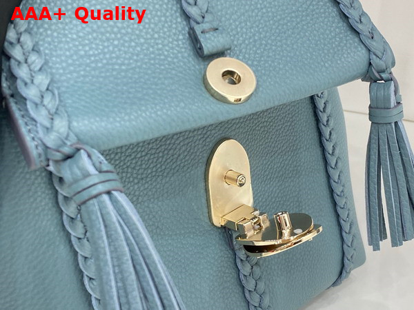 Chloe Penelope Small Soft Shoulder Bag in Storm Blue Grained Calfskin with Leather Braids Replica