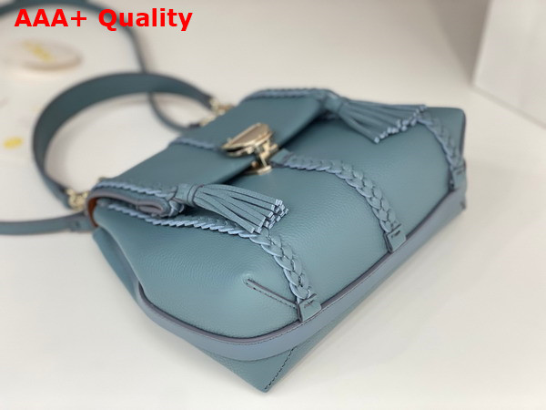 Chloe Penelope Small Soft Shoulder Bag in Storm Blue Grained Calfskin with Leather Braids Replica