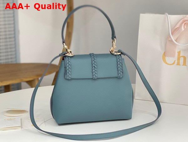 Chloe Penelope Small Soft Shoulder Bag in Storm Blue Grained Calfskin with Leather Braids Replica