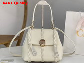 Chloe Penelope Small Soft Shoulder Bag in White Grained Calfskin with Leather Braids Replica