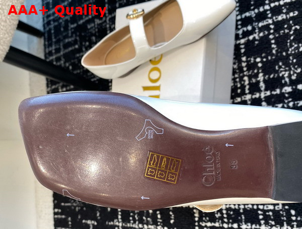 Chloe Polly Ballerina in Eggshell Patent Calfskin Replica