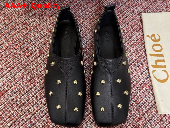 Chloe Rita Flat in Black Buffalo Leather Replica