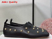 Chloe Rita Flat in Black Buffalo Leather Replica