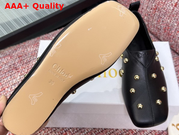 Chloe Rita Flat in Black Buffalo Leather Replica