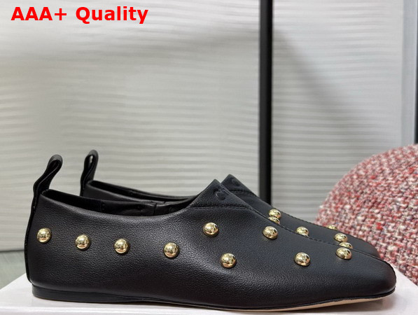 Chloe Rita Flat in Black Buffalo Leather Replica