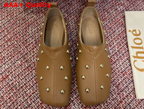 Chloe Rita Flat in Brown Buffalo Leather Replica