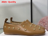 Chloe Rita Flat in Brown Buffalo Leather Replica