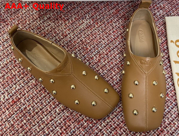 Chloe Rita Flat in Brown Buffalo Leather Replica