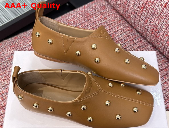 Chloe Rita Flat in Brown Buffalo Leather Replica