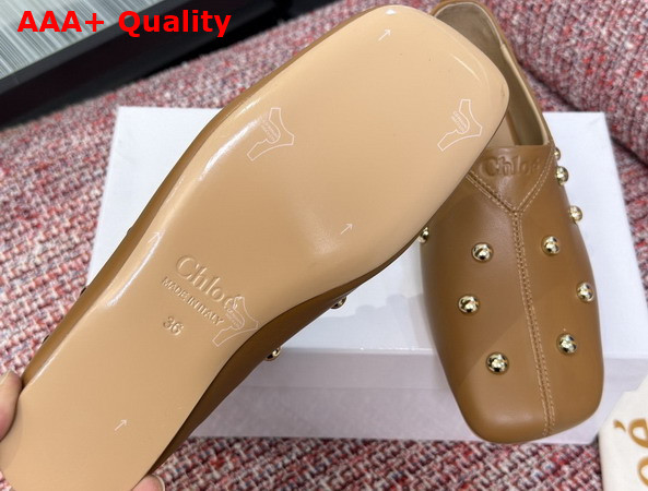 Chloe Rita Flat in Brown Buffalo Leather Replica