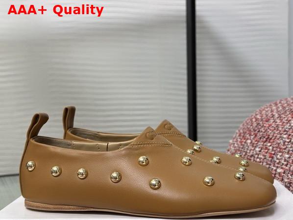 Chloe Rita Flat in Brown Buffalo Leather Replica