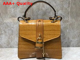 Chloe Small Aby Day Bag Croc Embossed Calfskin Light Brown Replica