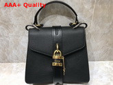 Chloe Small Aby Day Bag Grained and Shiny Calfskin Black Replica