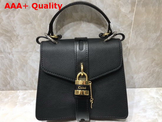 Chloe Small Aby Day Bag Grained and Shiny Calfskin Black Replica