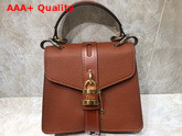 Chloe Small Aby Day Bag Grained and Shiny Calfskin Sepia Brown Replica