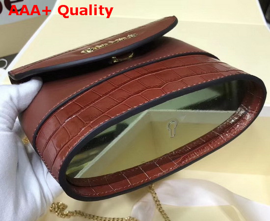 Chloe Small Aby Lock Bag Chestnut Brown Croc Embossed Calfskin Replica