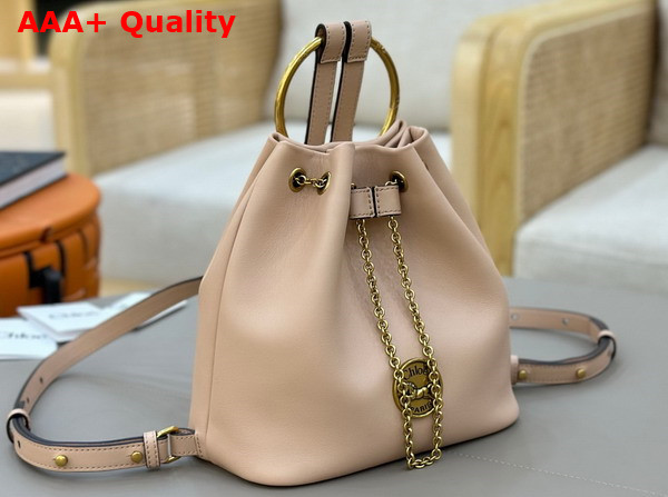 Chloe Small Bracelet Backpack in Beige Grained Leather Replica