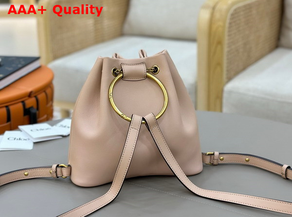 Chloe Small Bracelet Backpack in Beige Grained Leather Replica