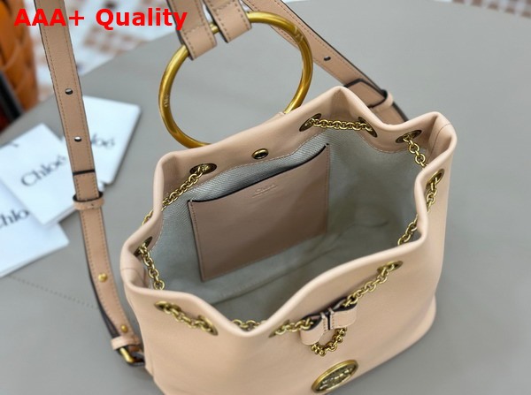Chloe Small Bracelet Backpack in Beige Grained Leather Replica